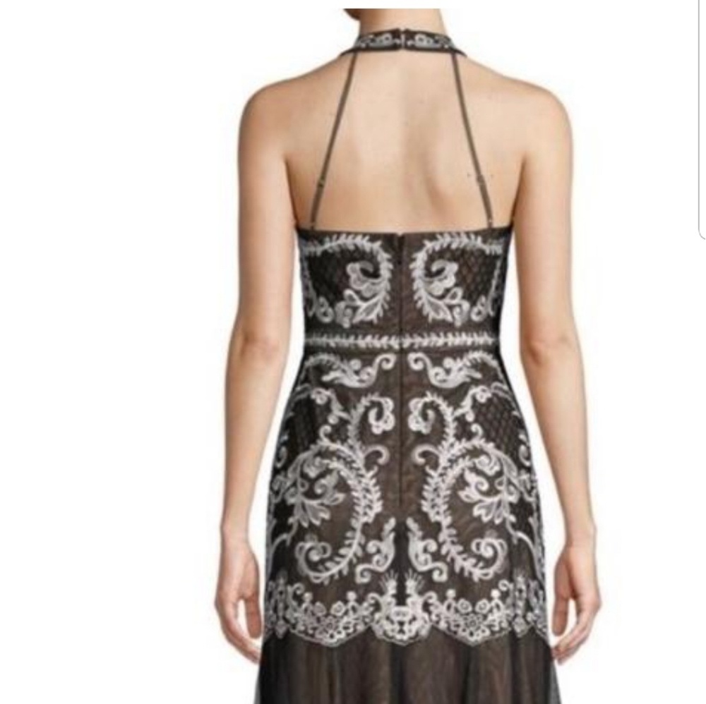 Black and white bcbgmaxazria formal gown